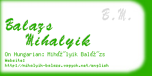 balazs mihalyik business card